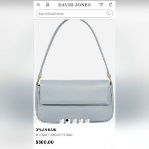 Dylan Kain Gray Leather Baguette Leather